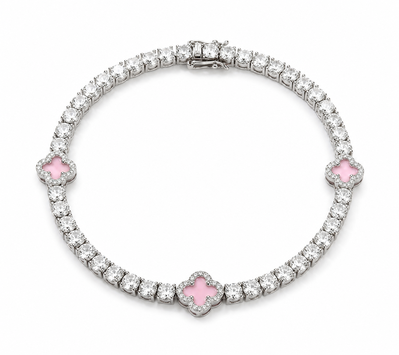 Pink Clover β‘ Tennis Bracelet