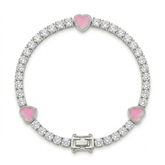 Icy Pink Amour ♡ Tennis Bracelet